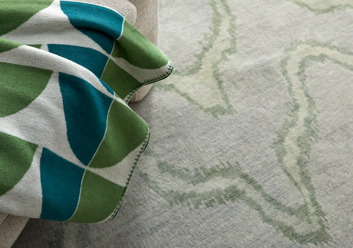 Lexington Green Hand-Knotted Wool Rug