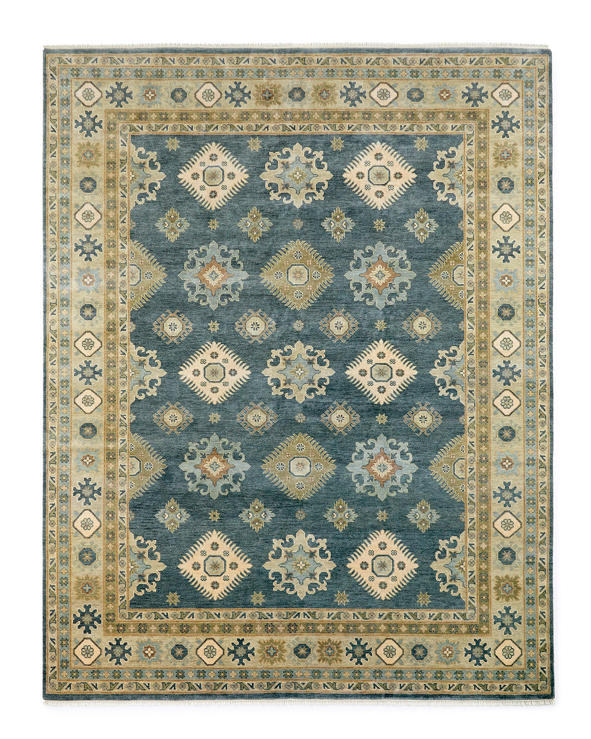 Rivers Green Hand-Knotted Wool Rug
