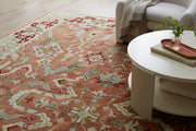 Slocum Street Coral Hand-Knotted Wool Rug
