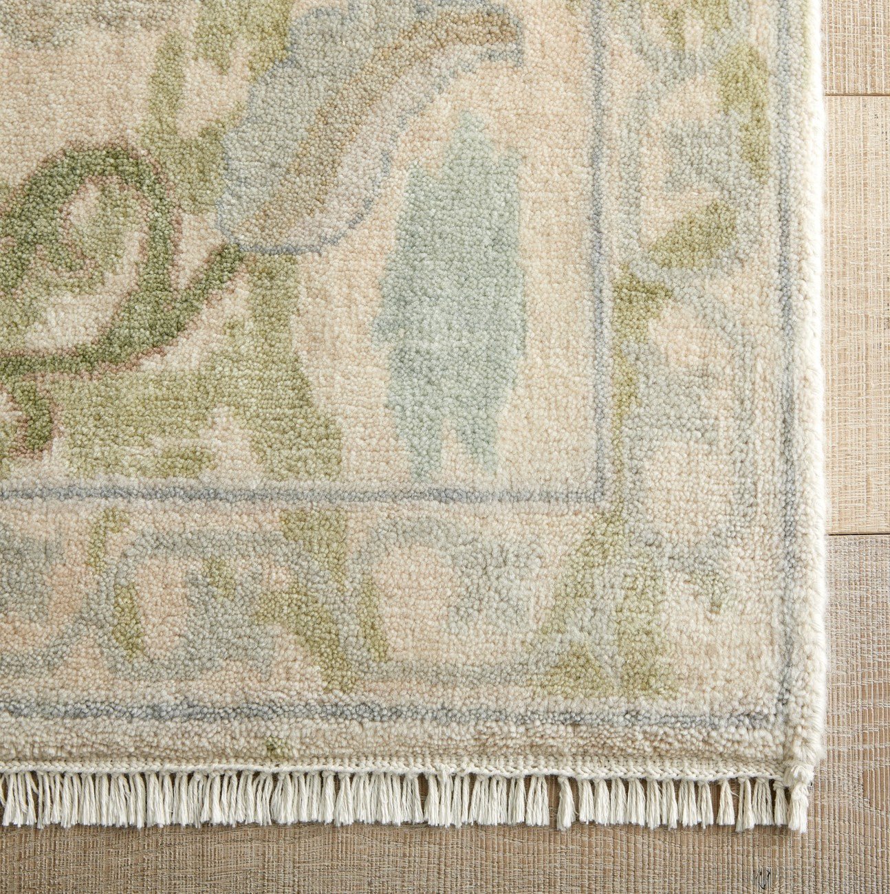 St. Charles Green Hand-Knotted Wool Rug